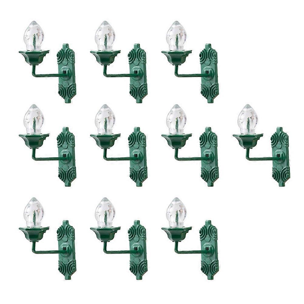 Green Mini Luminous Wall Lamp Models for Decor 10Pcs Plastic Set
