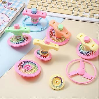 Single Random Color Launch Spinning Top With Flying Disc, Outdoor Backyard Park Launcher Gyro Toy For Kids Backyard Play
