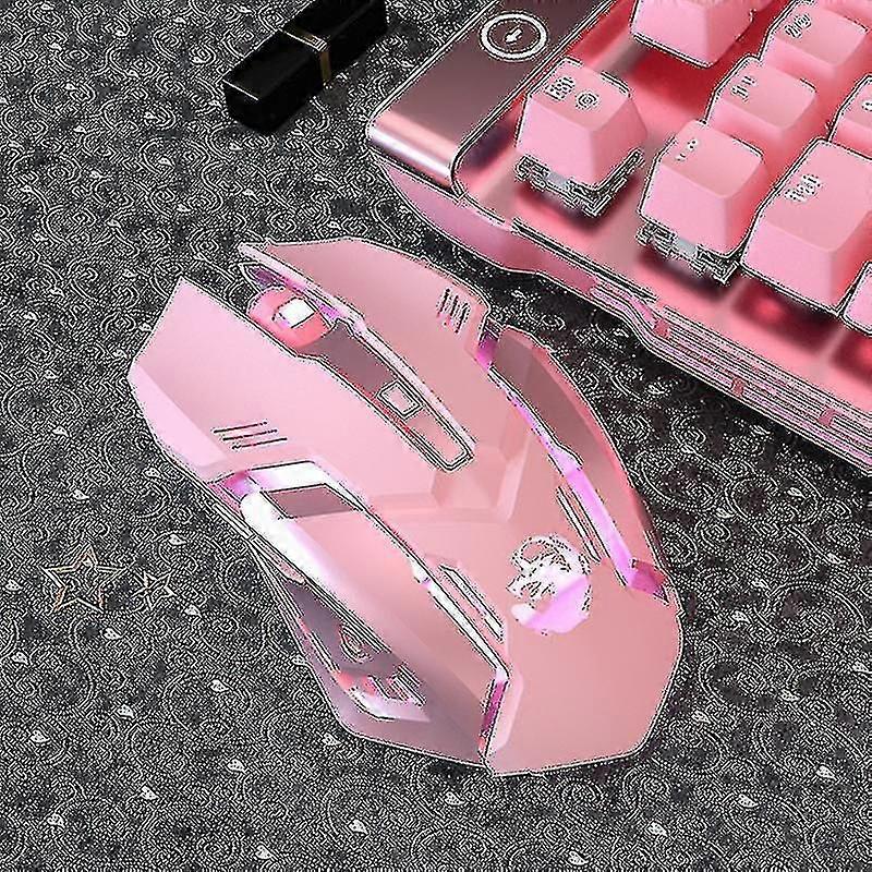Bluetooth Wireless Mouse Cute Pink Mute Game Rechargeable Mouse