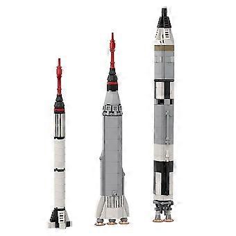 Moc Mercury Gemini Rocket Building Blocks Set 1:110 Maßstab Space Rocket Bricks Collection Modell Spielzeug für Kind Geschenk