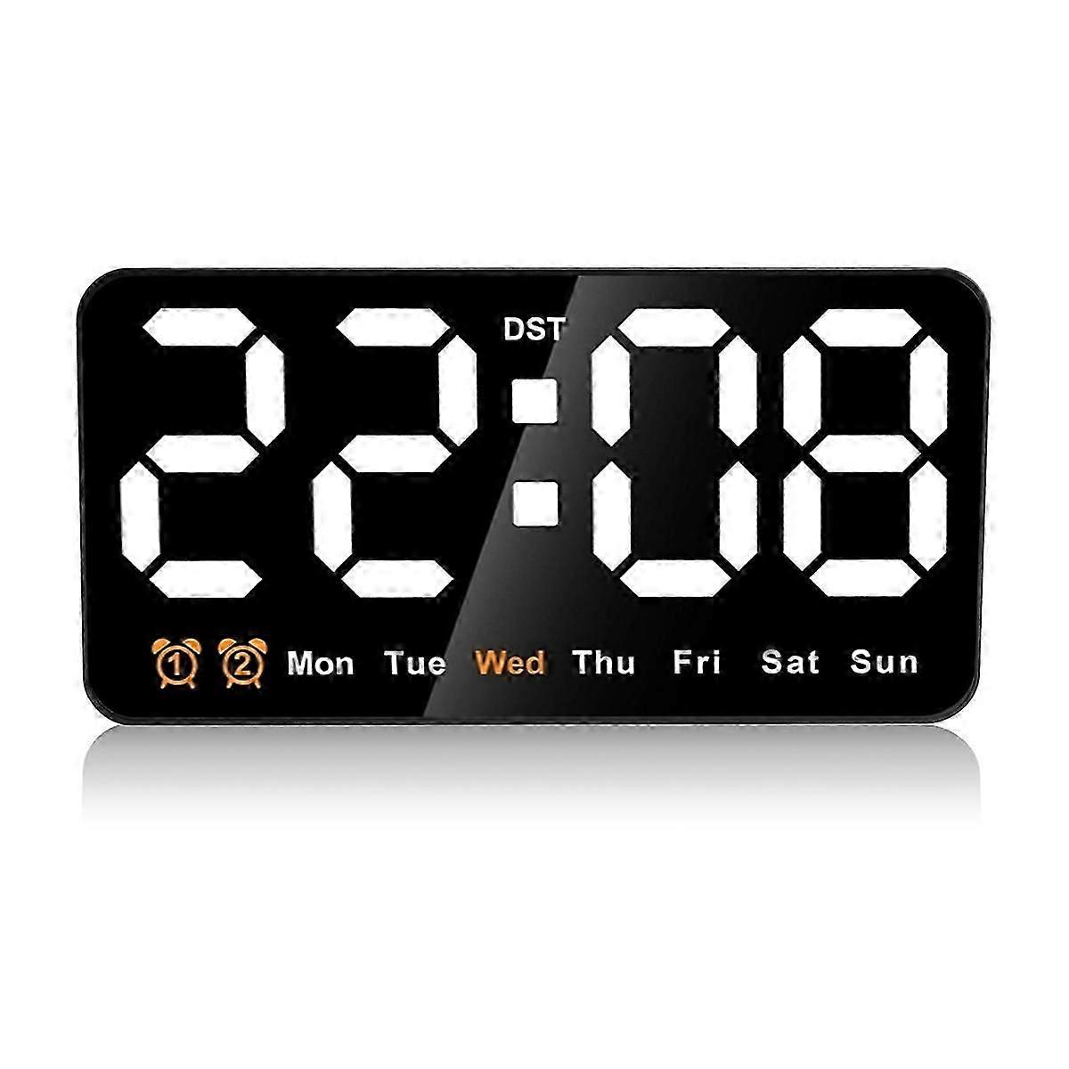 Digital Wall Clock, 9Inch LED Digital Clock(White)