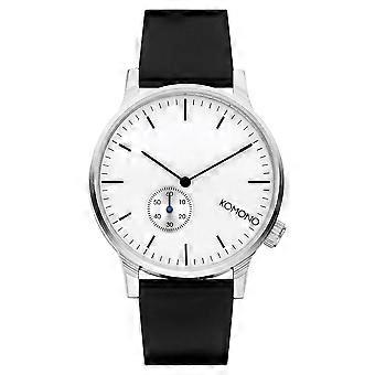 Komono Men's Watch Wrist Watch Leather Winston Subs - Silver / White KOM-TRW3002