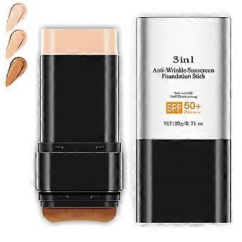 3 in 1 Foundation Stick for Sensitive Skin, Hydrating Full Coverage Matte Finish, Easy Application