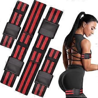 Pack of 4 Blood Flow Restriction Bands for Arms Legs Glutes Occlusion Muscle Training