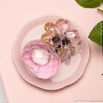 Elegant Pink Crystal Flower Perfume Bottle, Fragrance Aromatherapy for Women & Men