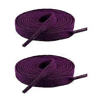 Conjunto de 2 cadarços planos para tênis, 8 mm de largura, em poliéster colorido, para uso casual, esportivo, corrida e botas.