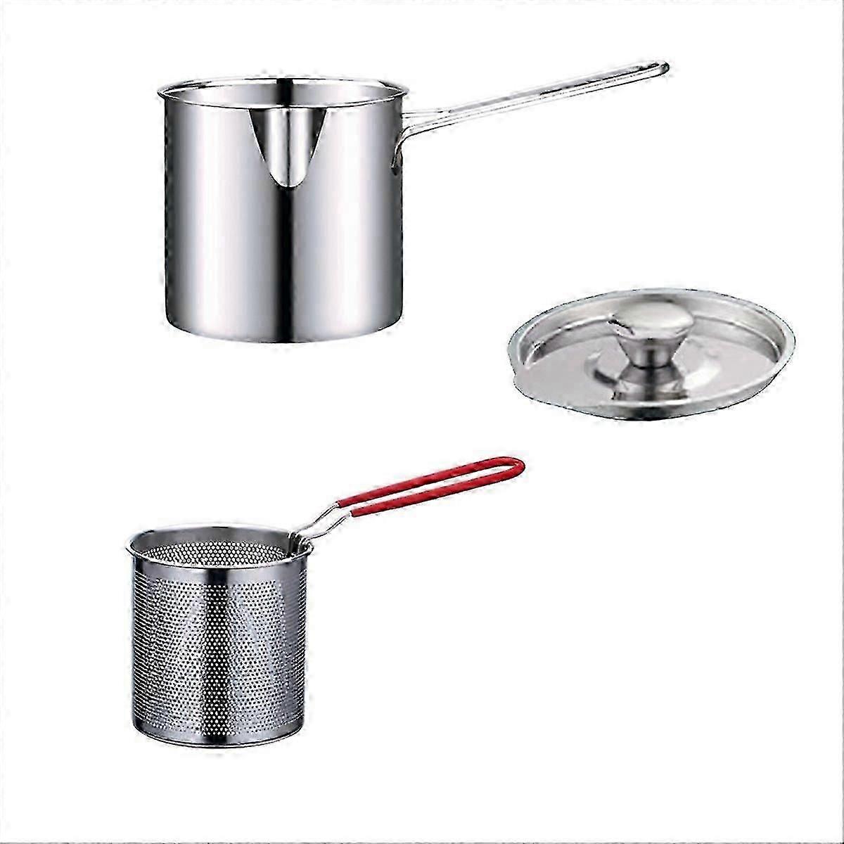 Deep Fryer with Frying Basket Multi-Function Small Pot compatible withKitchen Use Fried Chicken Cooking Tools
