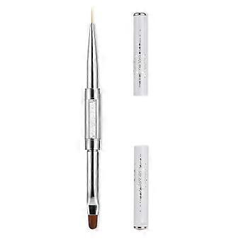 Dual Ended Nail Art Brush Set with Precision Gel Design and Dotting Tools Black and White