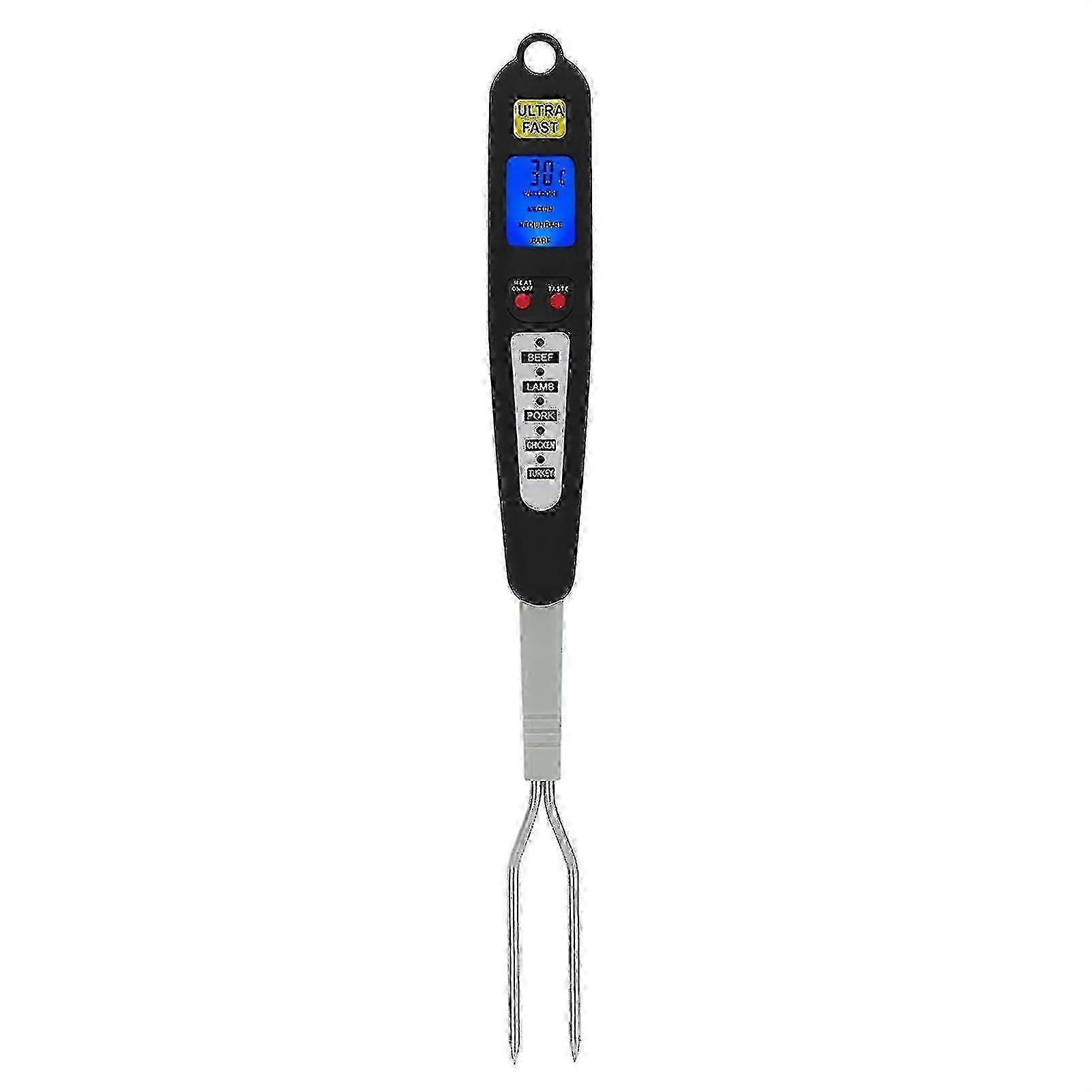 Digital BBQ Thermometer Fork - Instant Read, Dual Probe, LED Display