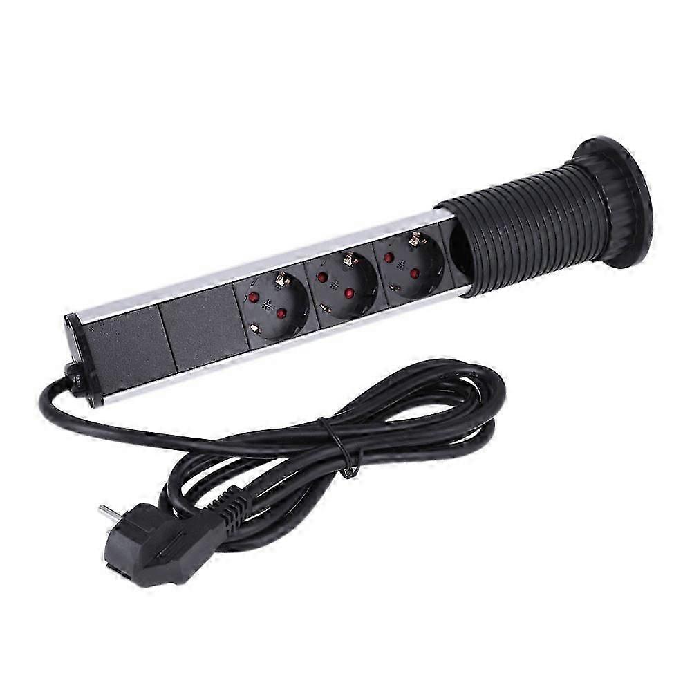 Retractable USB Extendable Electrical Outlet for Worktop, Office, Home