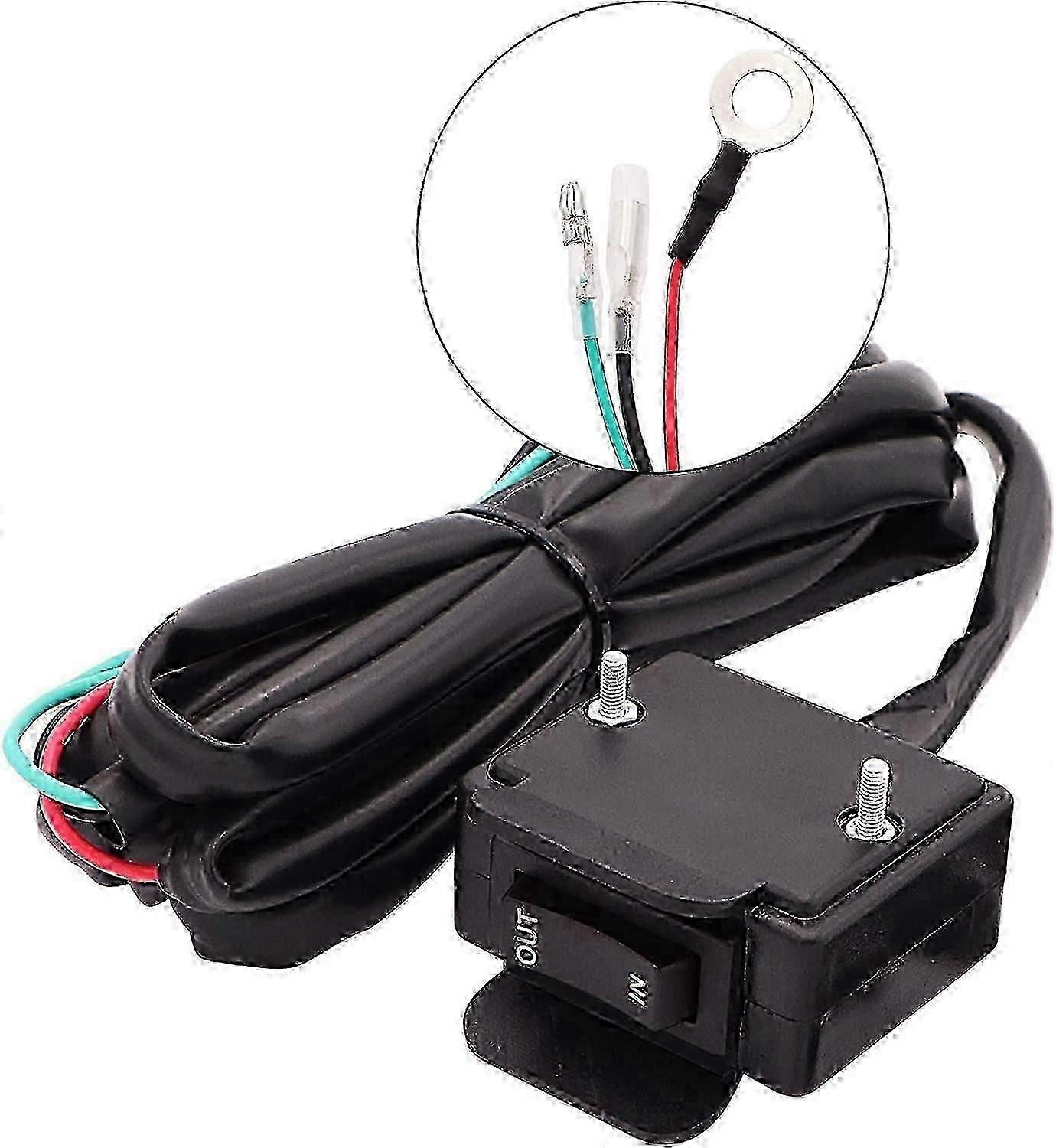 12V ATV/UTV Winch Rocker Switch with Handlebar Control Kit, Universal Waterproof