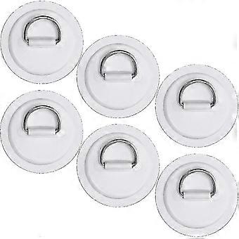 6 Pack Stainless Steel D-ring Patch compatible with Inflatable Boat Kayak Dinghy Sup, Paddleboard Canoe Rafting Accessories, No Glue Included