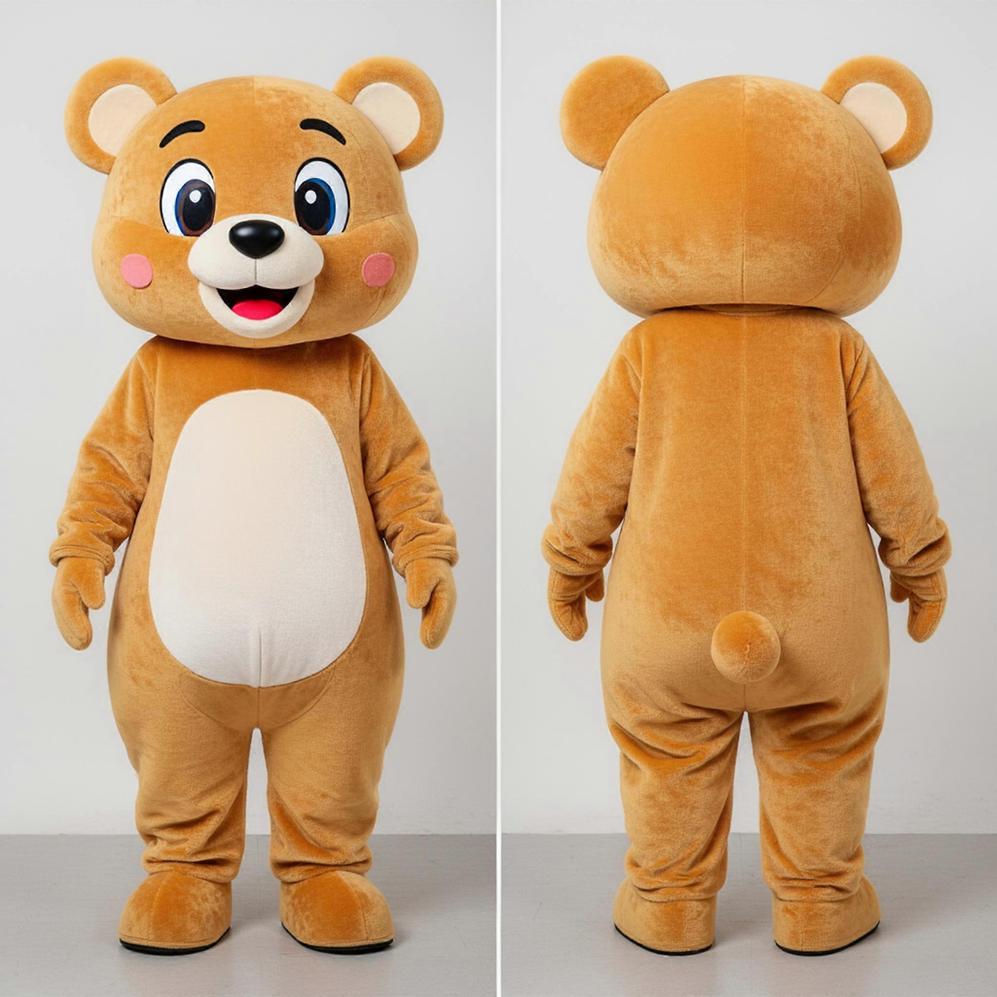 MASTICOT Golden Tan Cartoon Bear Mascot