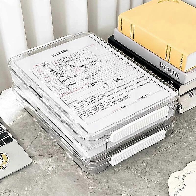 Paper Organizer Stackable Storage Box Transparent Desktop Storage Document Certificate Important Storage Box