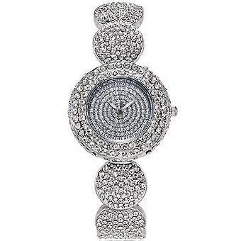 Elegante dames kristal set gypsophila quartz horloge mode casual set stalen band horloge strass legering horloge dameshorloge zilver