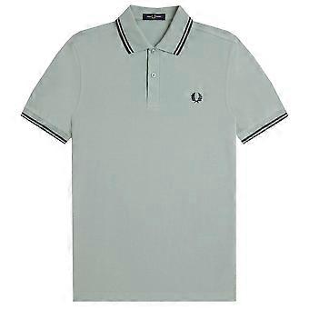 Men's Fred Perry Men's Silver Blue Polo Shirt