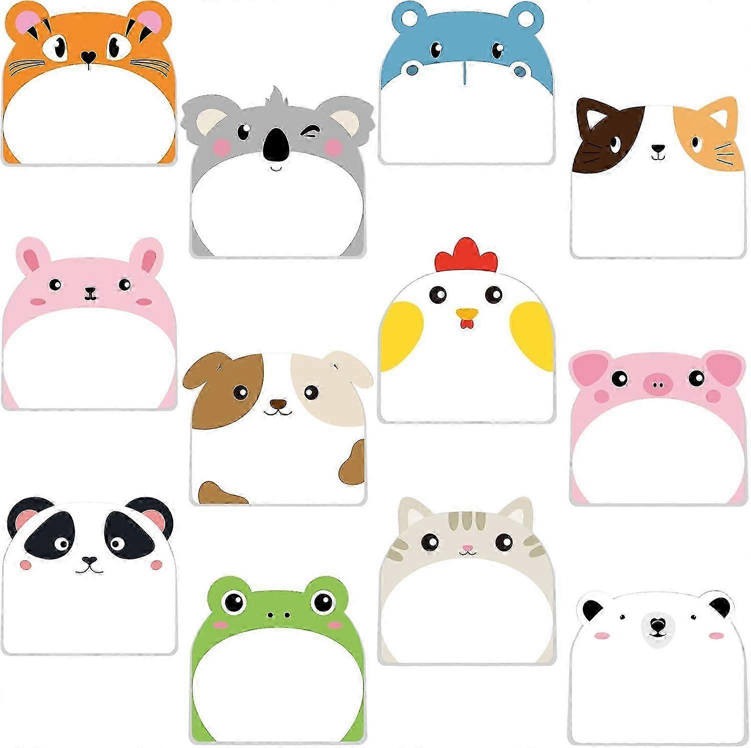 30-Pad Cute Animal Sticky Notes Set