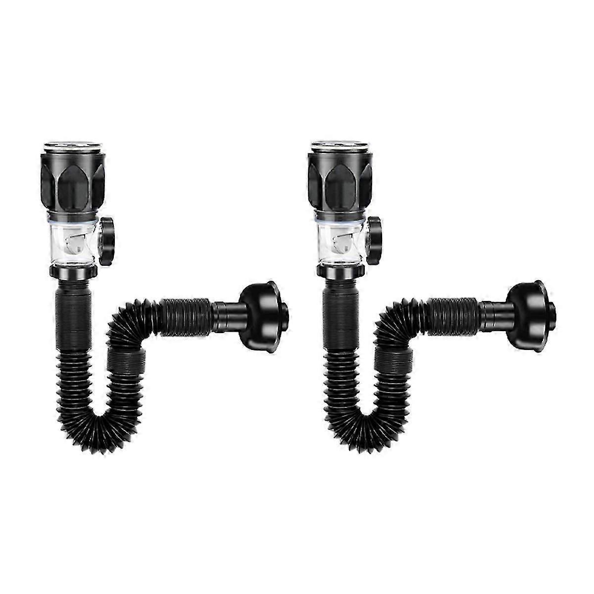 Flip Top Kitchen Sink Drain Retractable Deodorizing Filter 2Pc