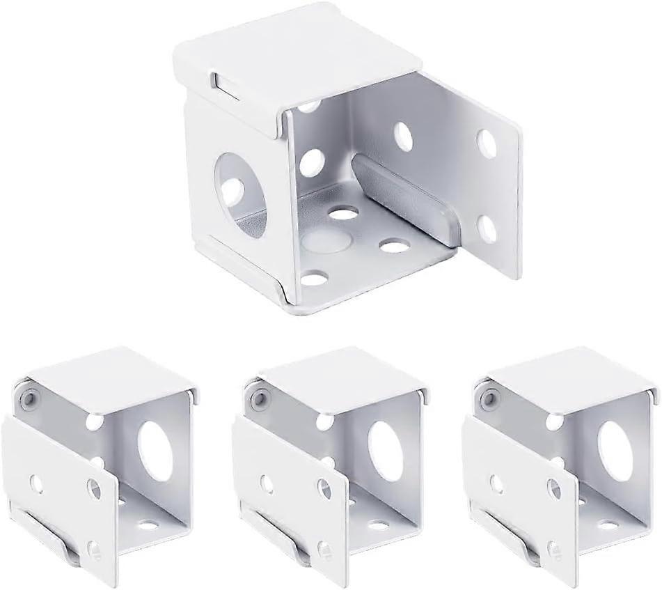 4Pcs Mini Blind Brackets White Iron Low Profile Blind Brackets Window Blinds Headrail Holder Bracket Box Mounting Bracket