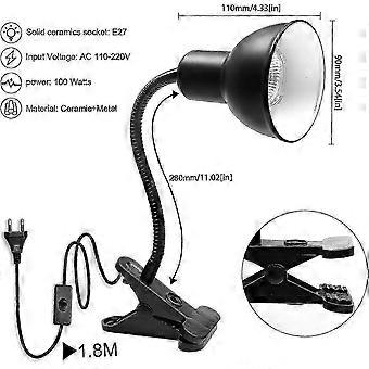 Turtle Heat Lamp with 2 UVA UVB Bulb, Adjustable 360 Rotating Clip for Reptile Aquarium hh1