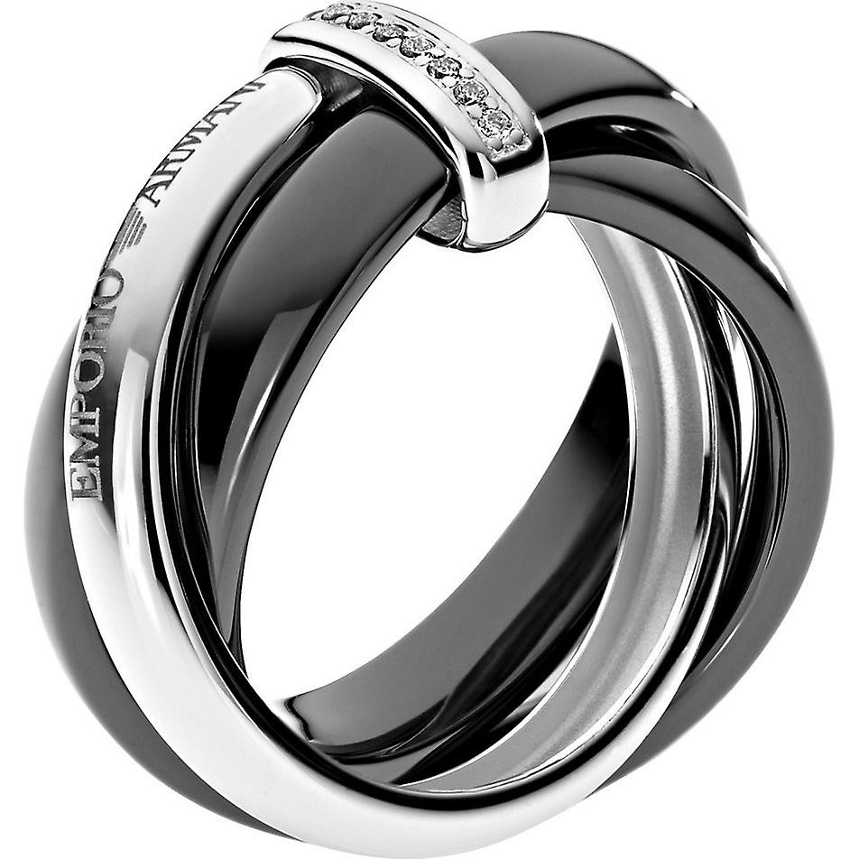 Emporio Armani Women Sterling Silver Ring Size 16 EG3076040508