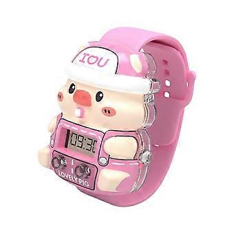 Electronic Watch Toys Digital 7 Color Lights Cartoon for Kids Child Toddlers