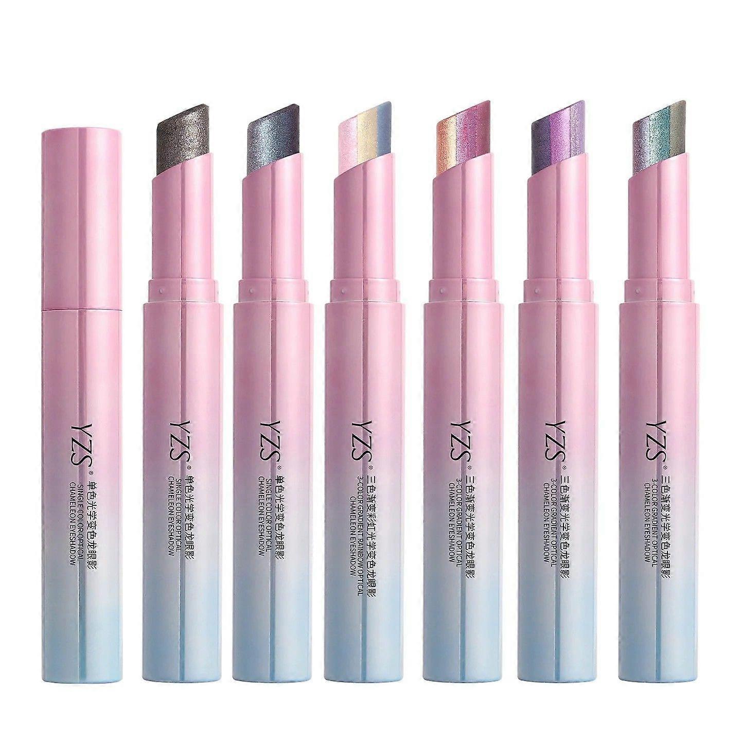 Gradient Eyeshadow Stick, Shimmery Fine Glitter Multi-function Highlighter & Contour, Smudge Proof Lazy Eye Makeup