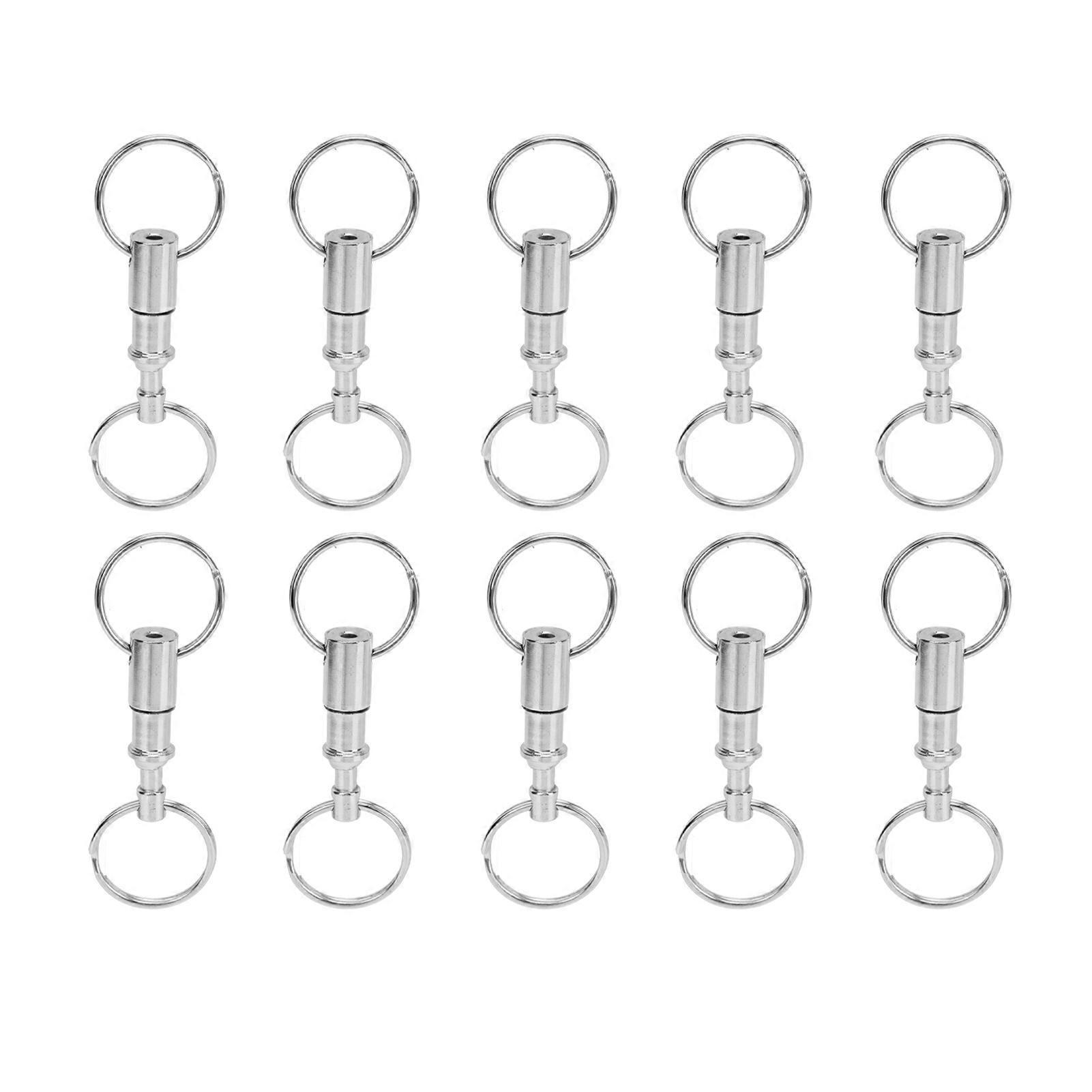 10 PCS EDC Quick Release Keychain Double Ring Keychain Outdoor Pull Apart Key Ring