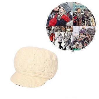 Frauen Gestrickte Mütze Strick Visier Mützen Barett Cap Warme Ski caps für den Winter