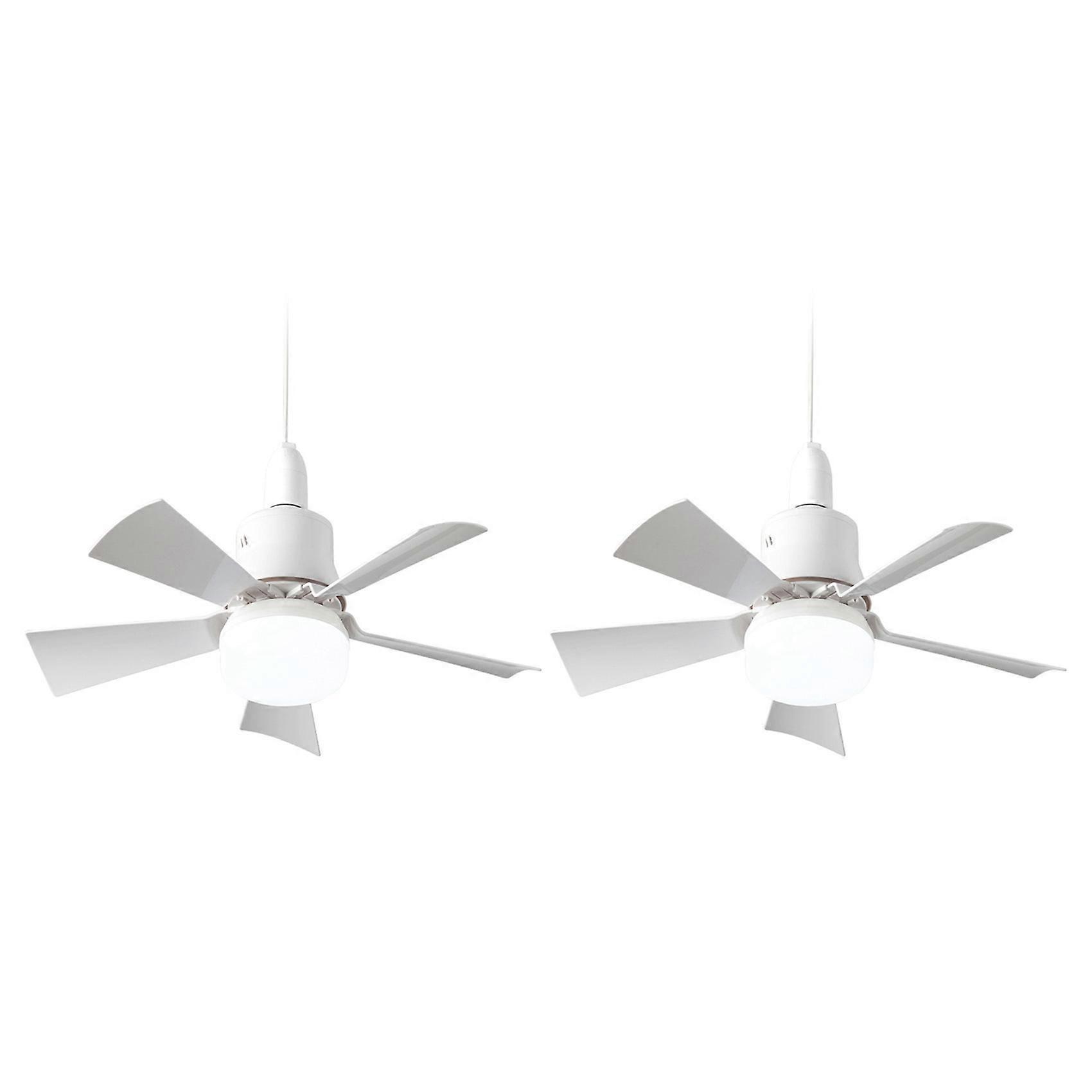 Light 2X Socket Fan with Remote, Ceiling Fan with 3-Speeds, Dimmable LED, E27 Base, Cordless Light Socket Fan