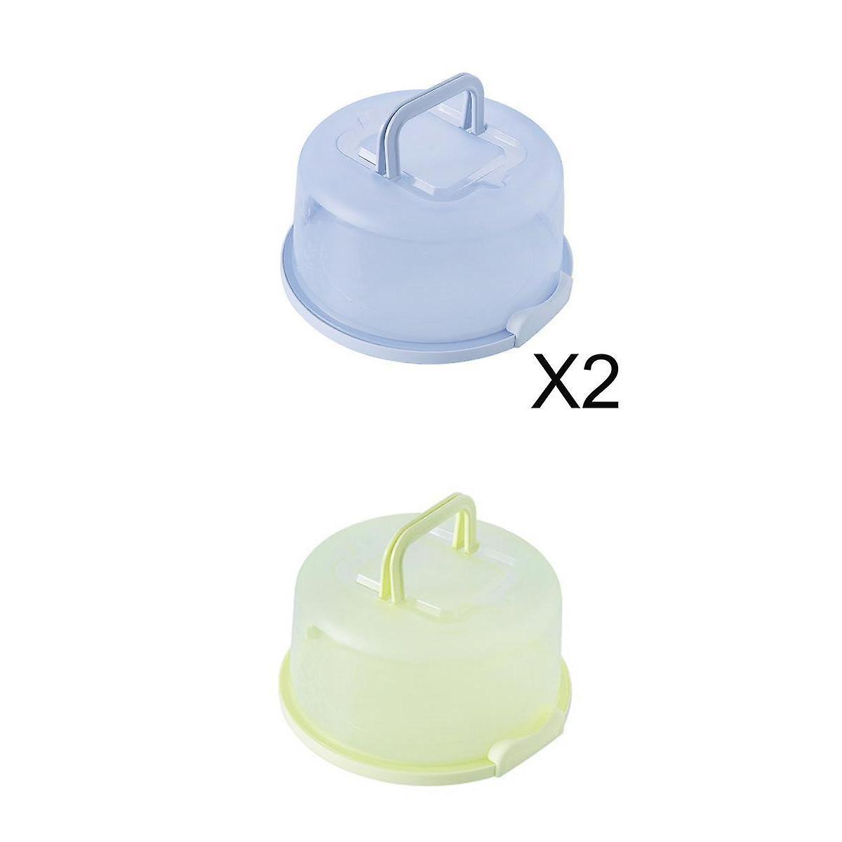 3x Plastic Cake Box Round Cake Storage Carrier Container Lockable Lid