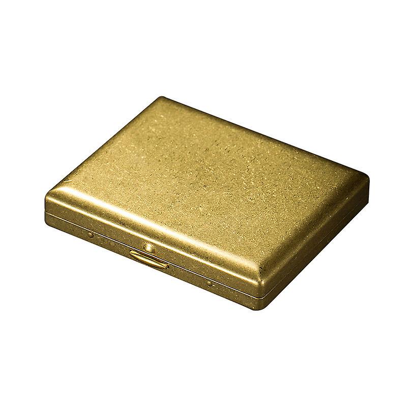 Retro Metal Cigarette Case Box - Double Sided Spring Clip Open Pocket Holder for 20 Cigarettes (Golden)