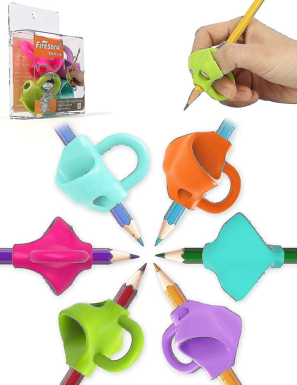 Poignées de crayon, aide à l’écriture assortie Grip Trainer Posture Correction Finger Grip (4pcs)