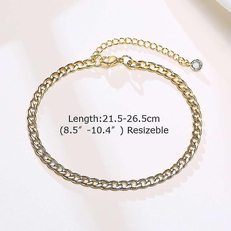 الرجال النساء مطلية بالذهب خلخال المألوف الكوبي حبل هوك منحني مع سلسلة تمديد