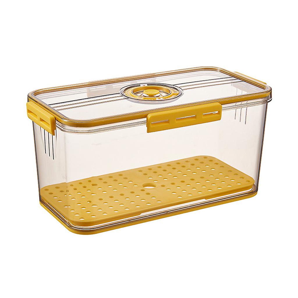 Plastic Food Storage Box Container with Lid and Drain Tray Timing Function Fridge Produce Saver Refrigerator Organizer