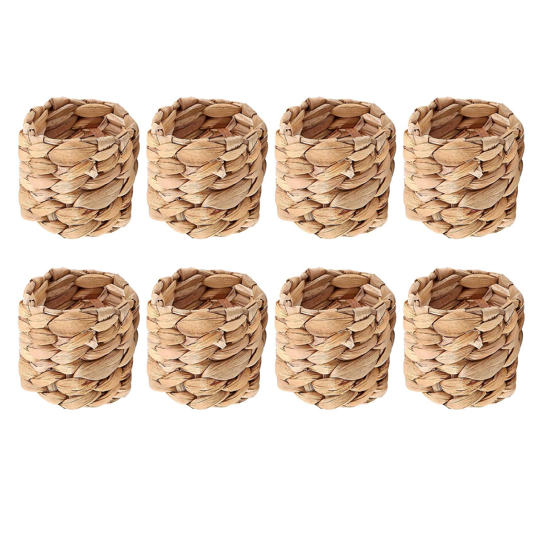 8Pcs δαχτυλίδι χαρτοπετσέτας νερού στυλ χώρας, χειροποίητο δαχτυλίδι χαρτοπετσέτας άχυρου, φυσική χαρτοπετσέτα αγροικίας