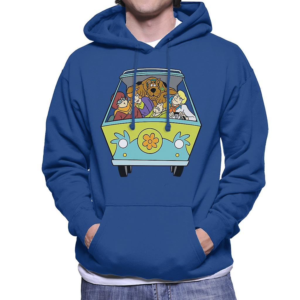 Scooby Doo Characters In The Mystery Machine Men's Hooded Sweatshirt