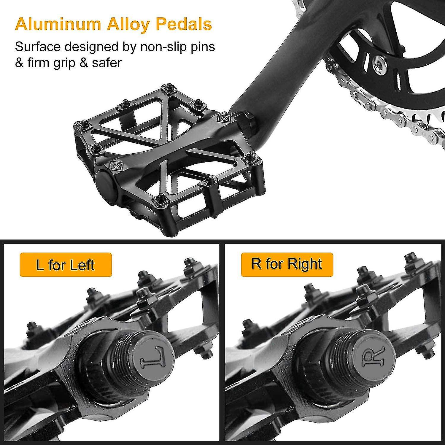 Bike Pedals With Clips And Straps, For Spin Bike, Exercise Bike And