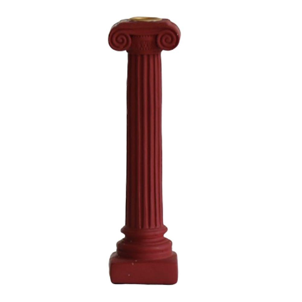 Roman Column Candlestick Aroma Candlestick Stand 4 Color 2 Dark Red Size S