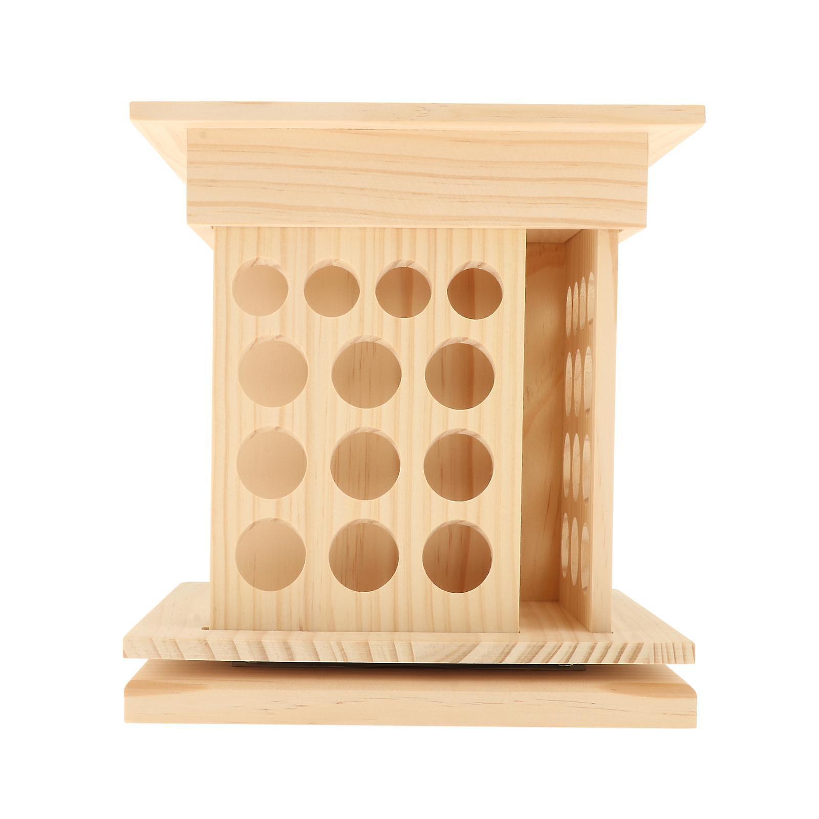 Essential Oil Storage Wood Rotating 52 Slots Aromatherapy Organizer Holder