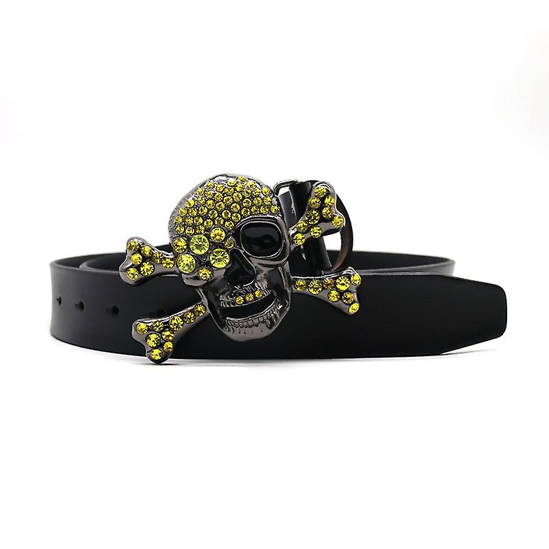 Men Women Rhinestone Belt Bling Western Leather Belt Shining