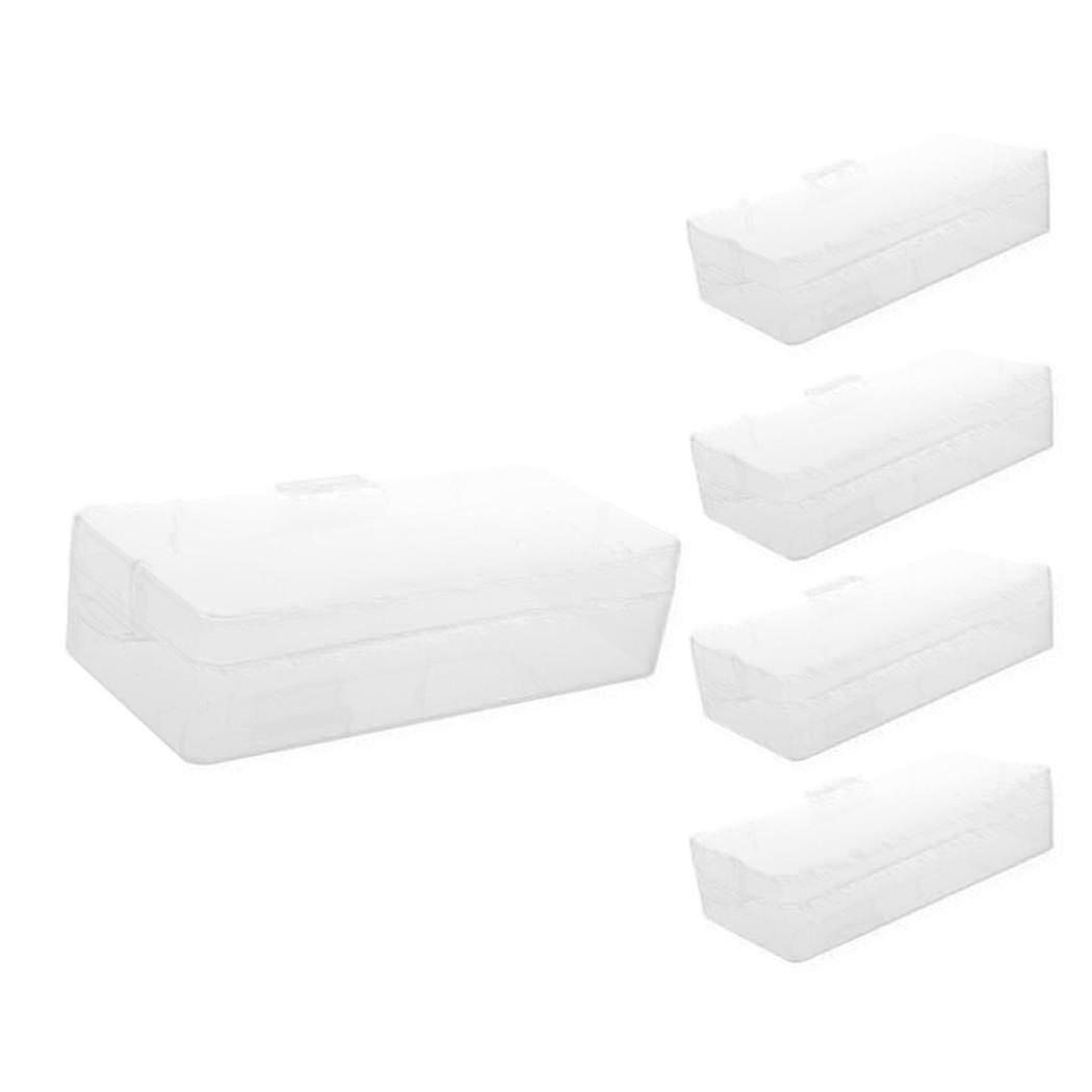 5x Joyería de plástico transparente Caja rectangular Contenedor 18cm x 8.5cm x 4.5cm