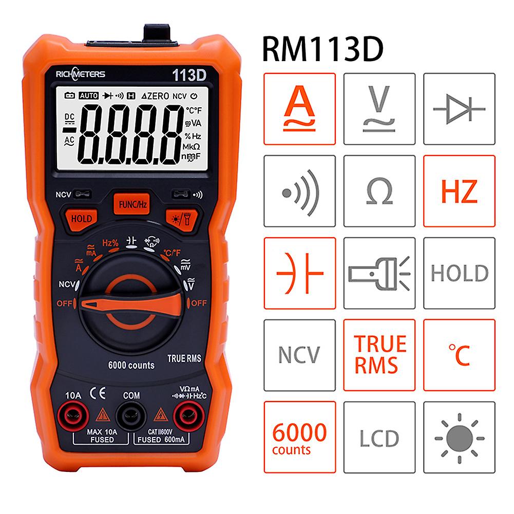 1 Pc Multimeter Tester Digital 6000 Counts Auto Ranging Ac Dc Voltage Measuring Tools For Electrical Testing Tools Supplies