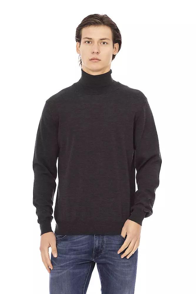 Baldinini trend men's brown turtleneck sweater