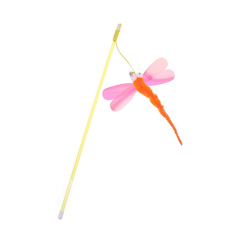 New Cat Teaser Stick Sequins Big Eyes Dragonfly Cat Toy Interactive Teaser Stick
