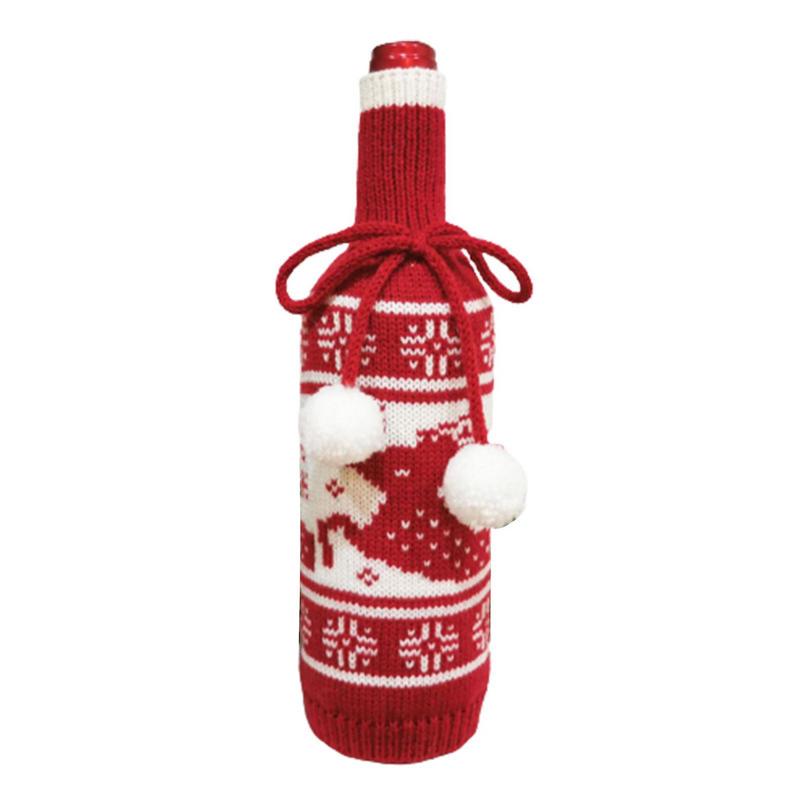 Xmas Christmas Wine Bottle Cover Bags Cute Lovely Bottle Topper For Dining Table Closet Shelf