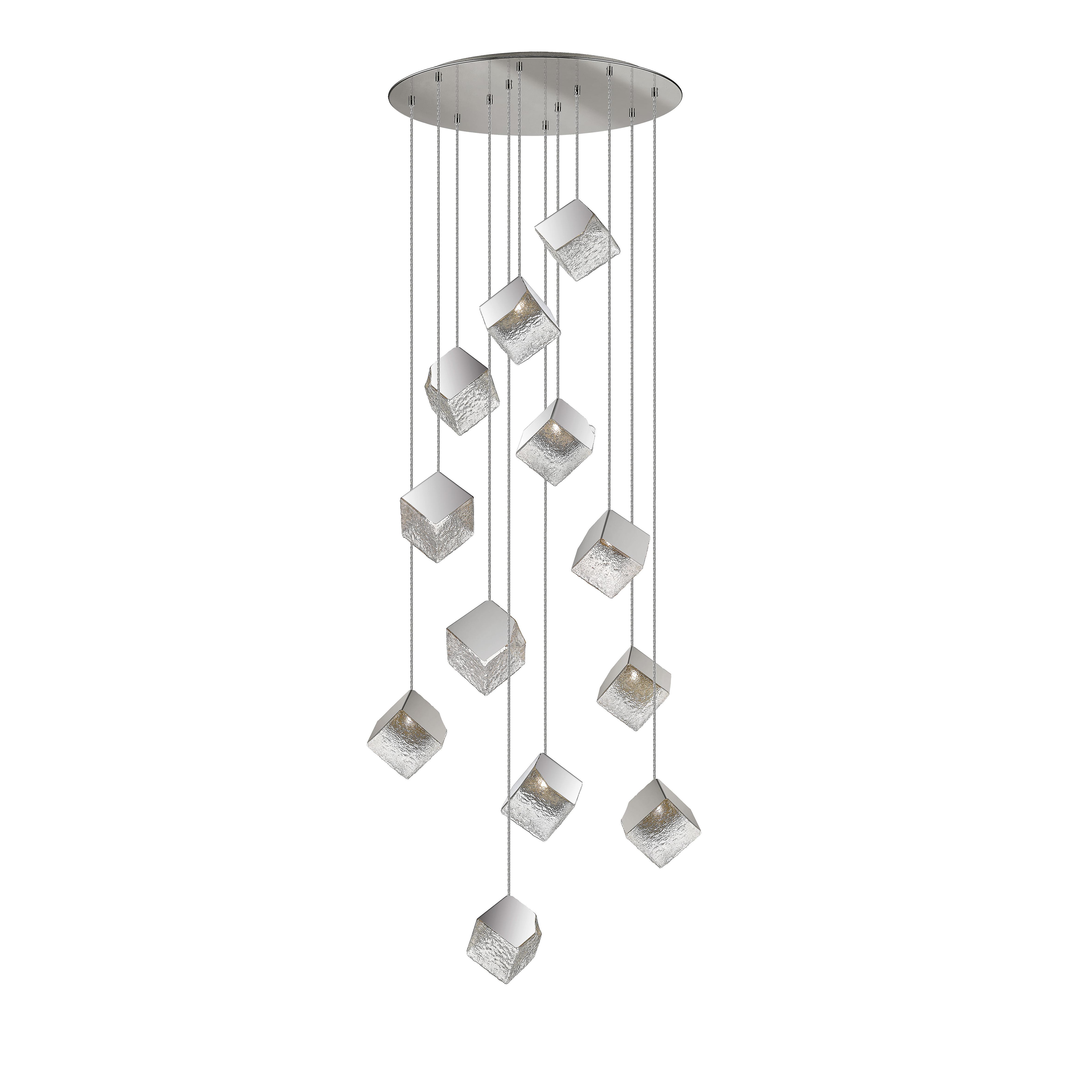Schuller Priscila Cluster Pendant Ceiling Light 12 Light Chrome, Textured G9