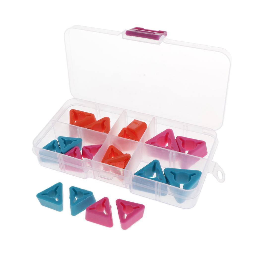 18pcs Knitting Needles Point Protectors / Stoppers Triangle Shape 2 Sizes