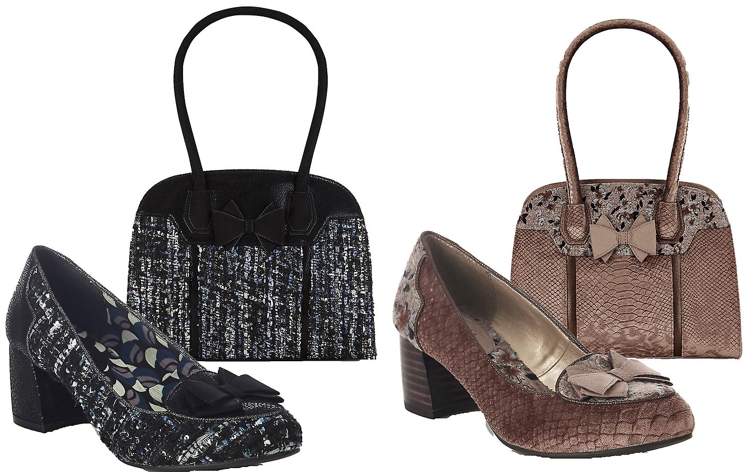 Ruby Shoo Women's Thalia Low Heel Court Shoes & Matching Kobe Bag