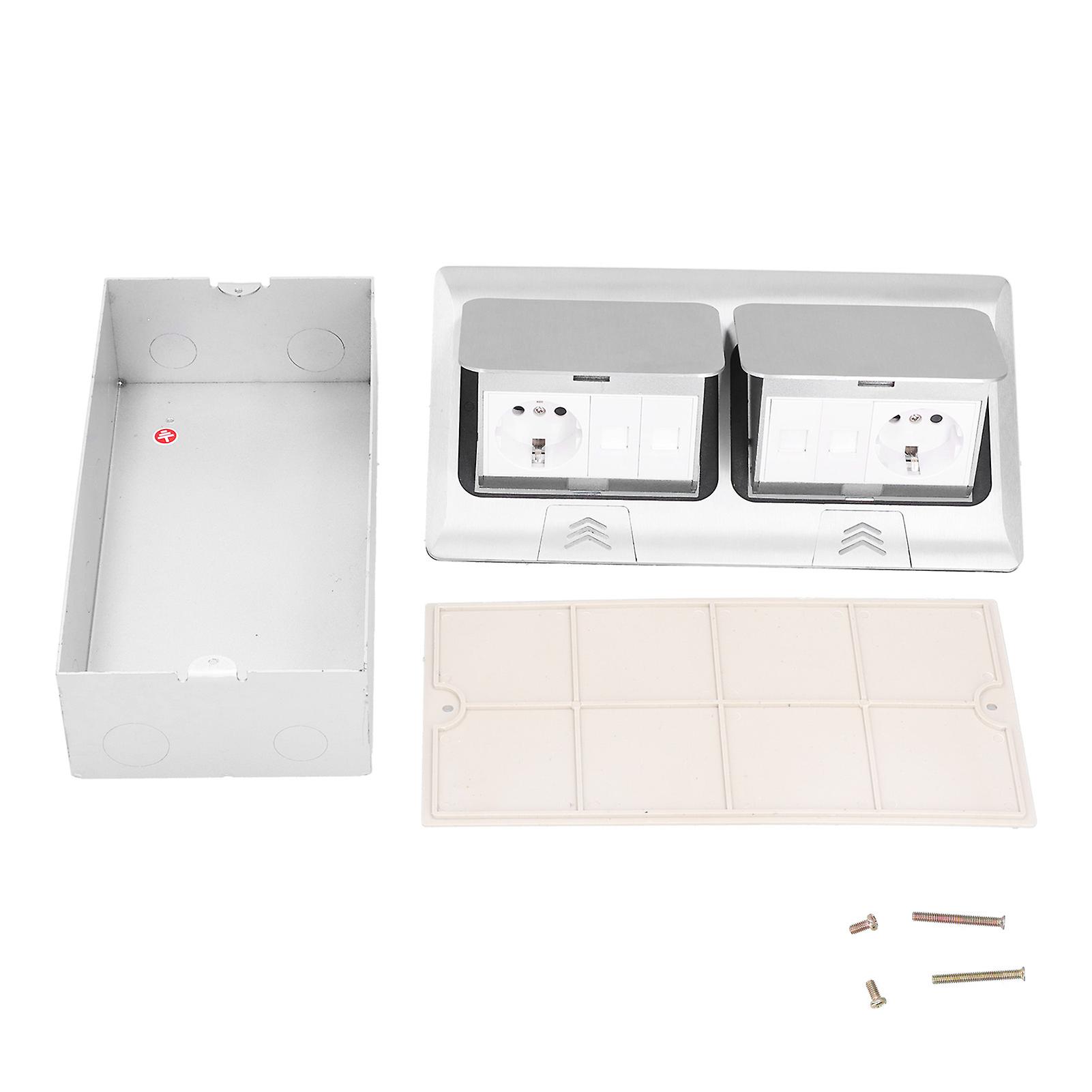 Floor Electrical Outlet Embedded Socket Cover Box Kit Multi Hole Power Accessories 250V 16ASlow Pop Up